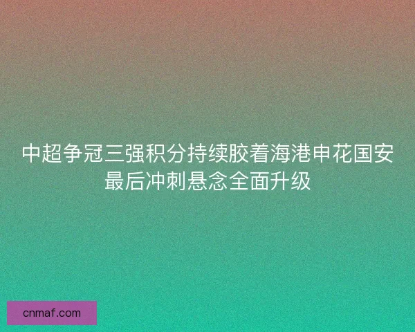 中超争冠三强积分持续胶着海港申花国安最后冲刺悬念全面升级